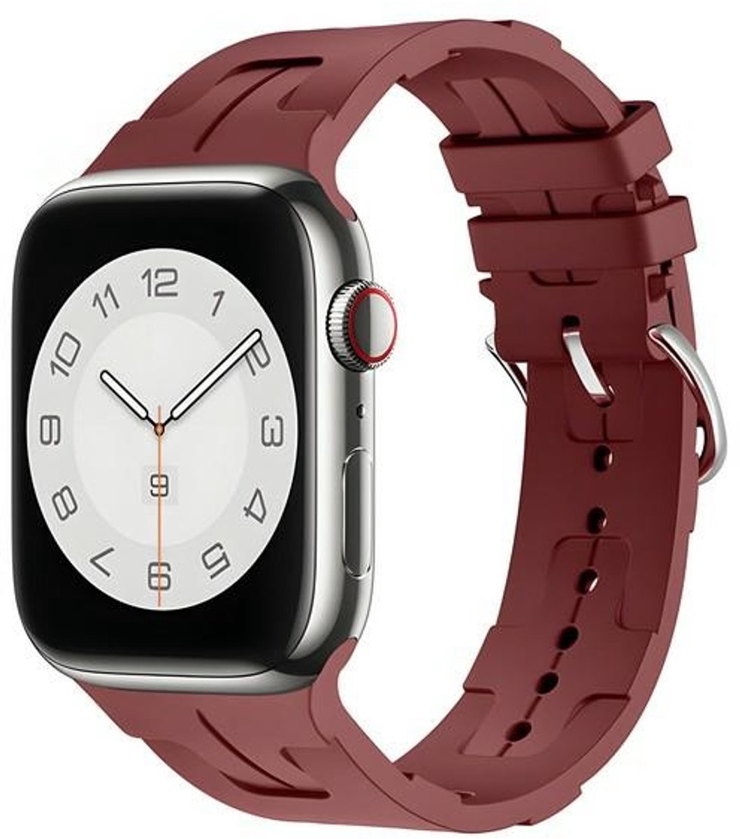 Beline Apple Watch Silicone Ultra band 42/44/45/49 mm bordeaux/kastanjebruin doos