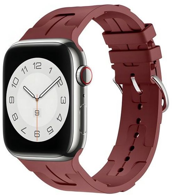 Beline Apple Watch Silicone Ultra band 42/44/45/49 mm bordeaux/kastanjebruin doos