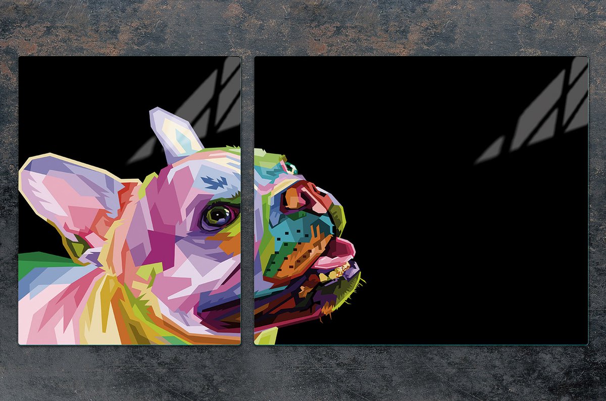 TMK ArtDeko - Snijplank en Beschermplaat - Glas - 100x52 cm - Hondenmotief
