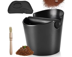 Koffie Knock Box - Afslagbak Barista - Espresso Bereiding - Geluiddempend Ontwerp - 12.5 cm Hoog - Zwart