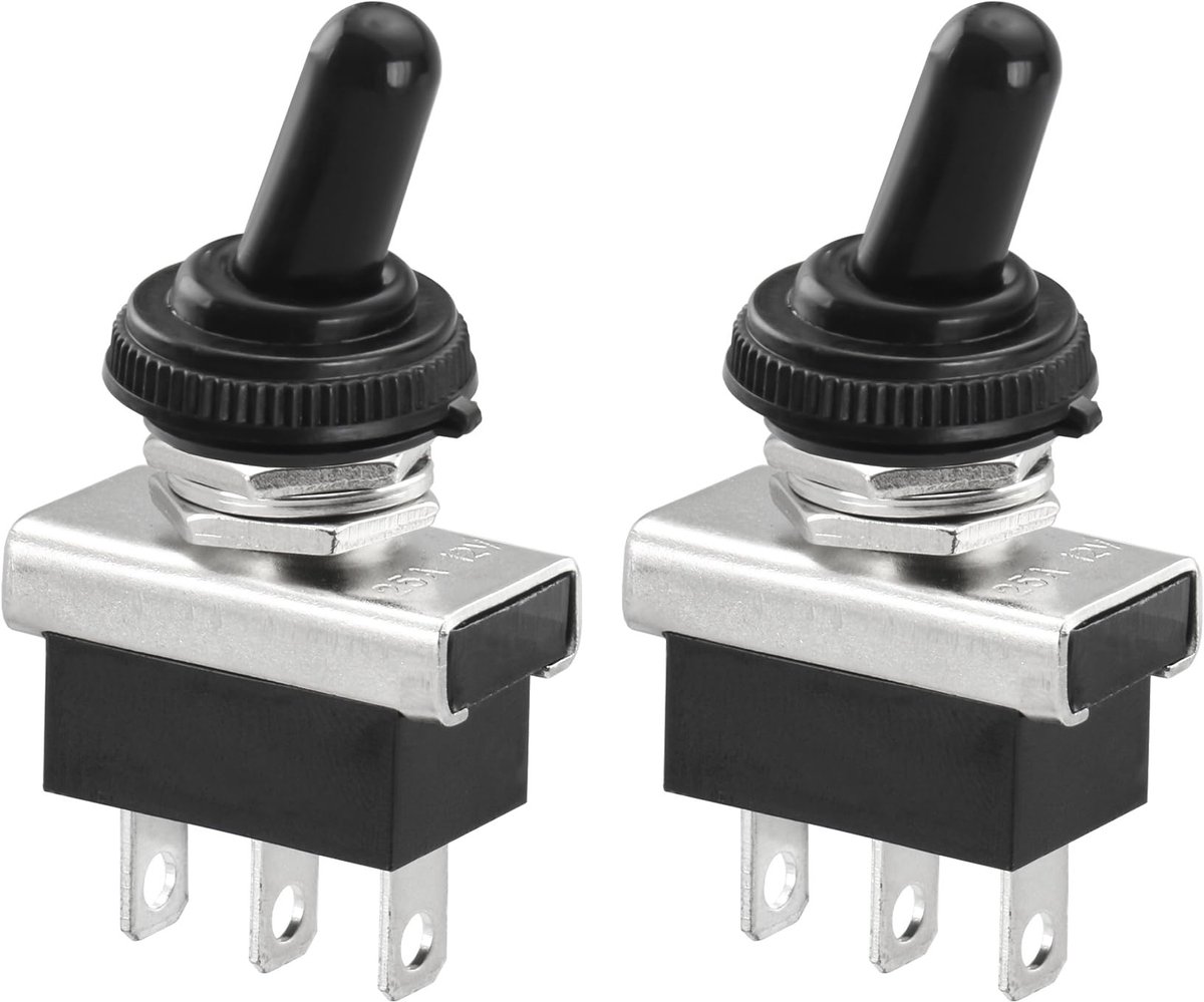 Allecto - Tuimelschakelaar - Waterdicht - 12V 25A - 2-polig - Aan/Uit - Geschikt voor Elektronica - KN3D-102