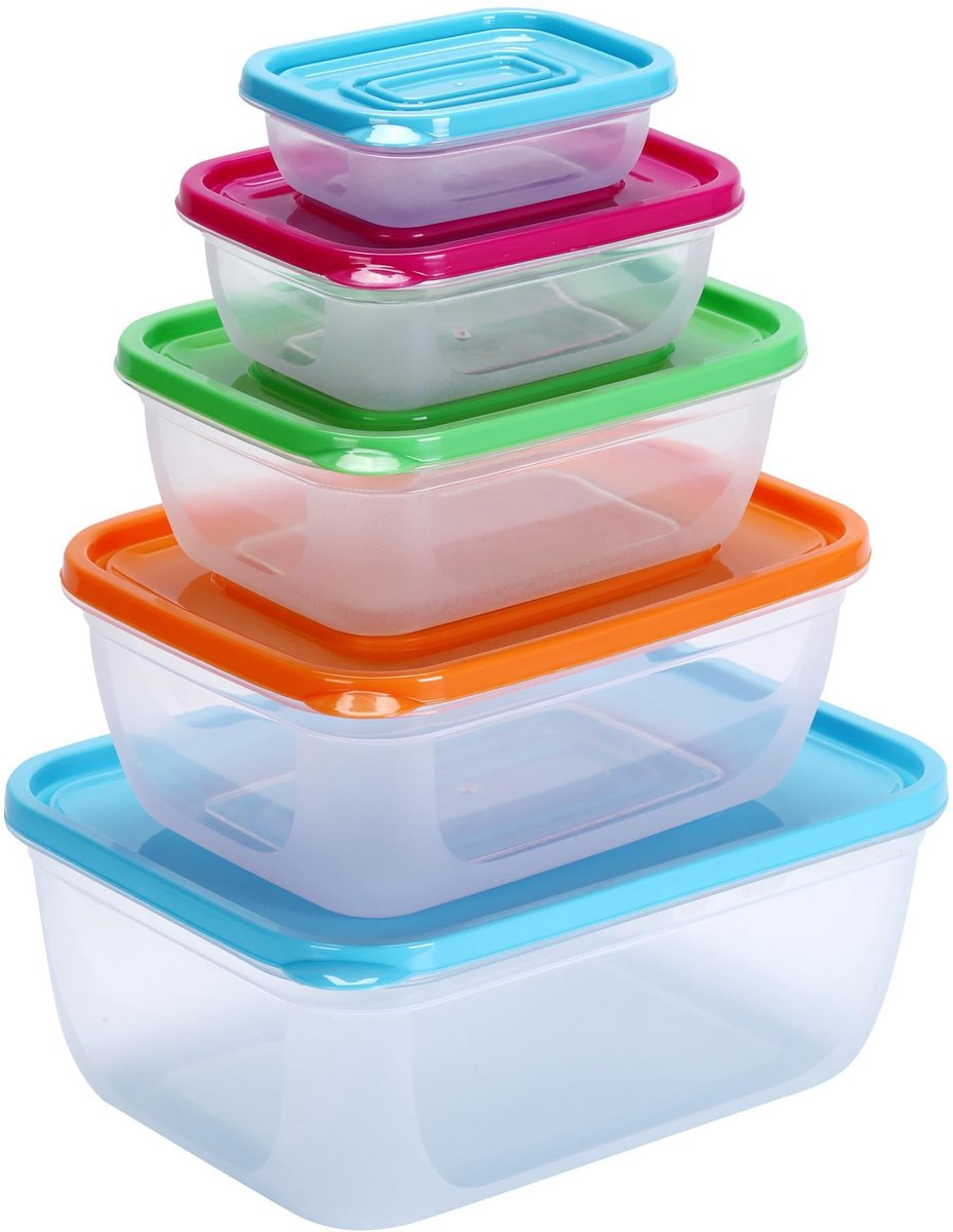 Allecto - Vershouddozen - BPA-vrij - Stapelbaar - Keuken - Meal Prep - Geschikt voor magnetron en vriezer - Rechthoekig