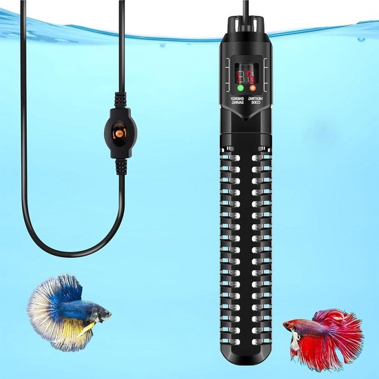 Aquarium Verwarming - Verwarmingsstaaf Visbak - Stabiele Watertemperatuur - Explosieveilig Glas - 100W - Zwart