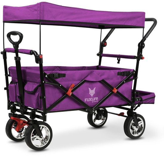 FUXLIFE by FUXTEC CT800 Bolderkar Handkar - Opvouwbaar - Paars - Ideaal voor Strand, Festival & Boodschappen - Transportwagen - Max. 75kg — afbeelding 2