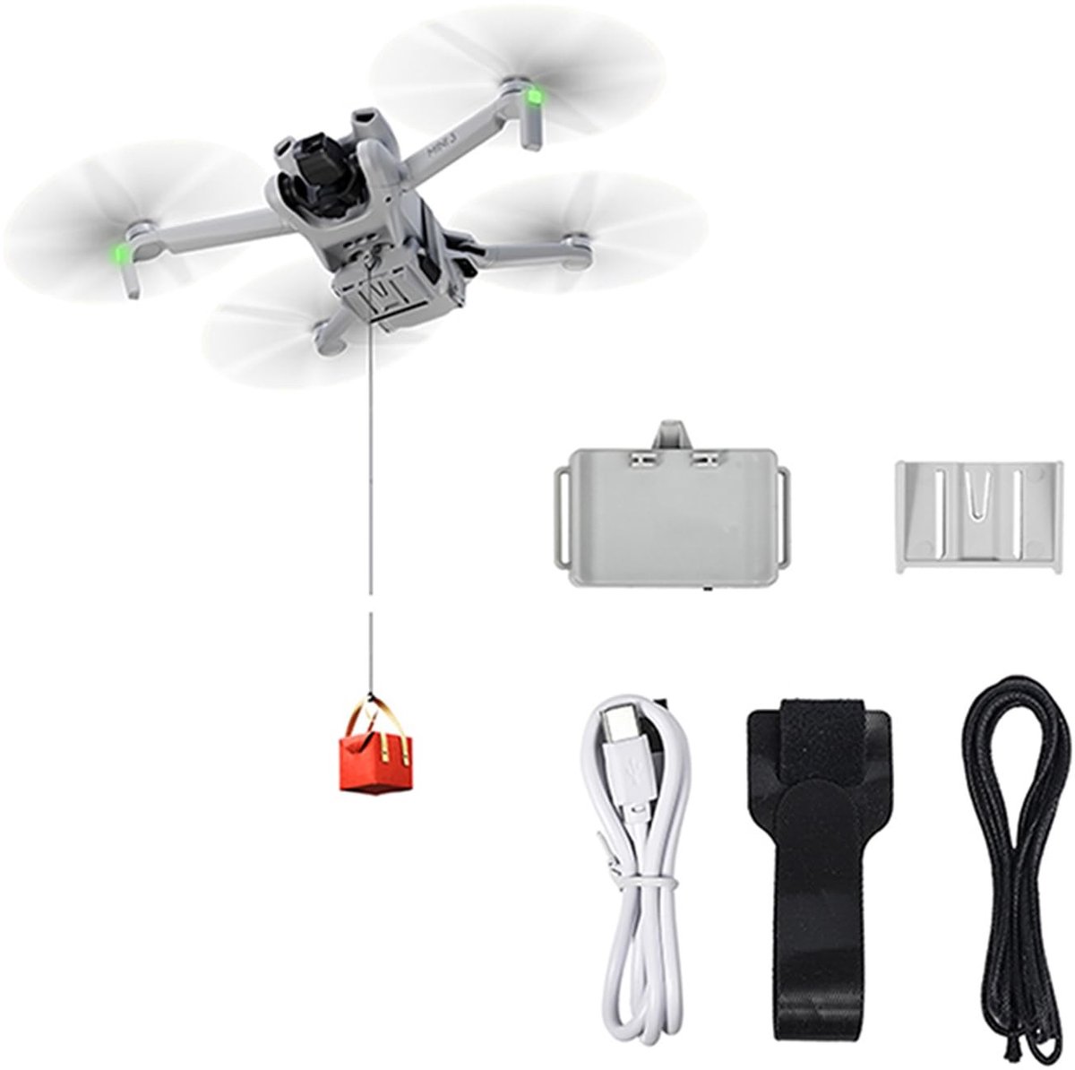 Allecto - Drone Airdrop Systeem - Efficiënt Leveringsapparaat - Betrouwbare Airdrop Oplossing - Geschikt voor DJI Mini - Gemakkelijk te Gebruiken -...