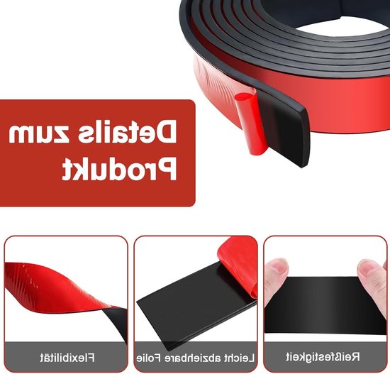 Zelfklevende Neopreen Rubber Strips en Matten voor DIY Toepassingen - 40mm x 2mm x 3m, Ideaal voor Afdichting en Isolatie — afbeelding 2