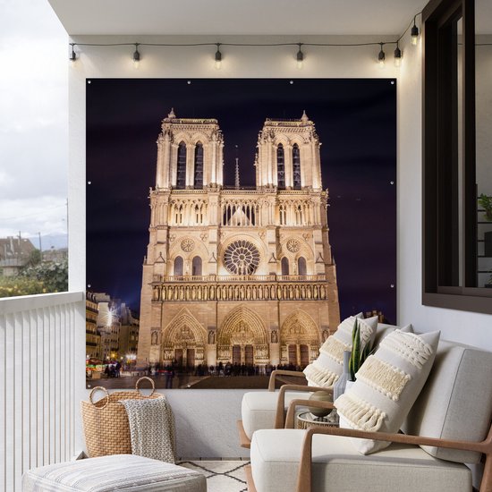 Poster de Jardin Notre Dame le soir - 200x200 cm