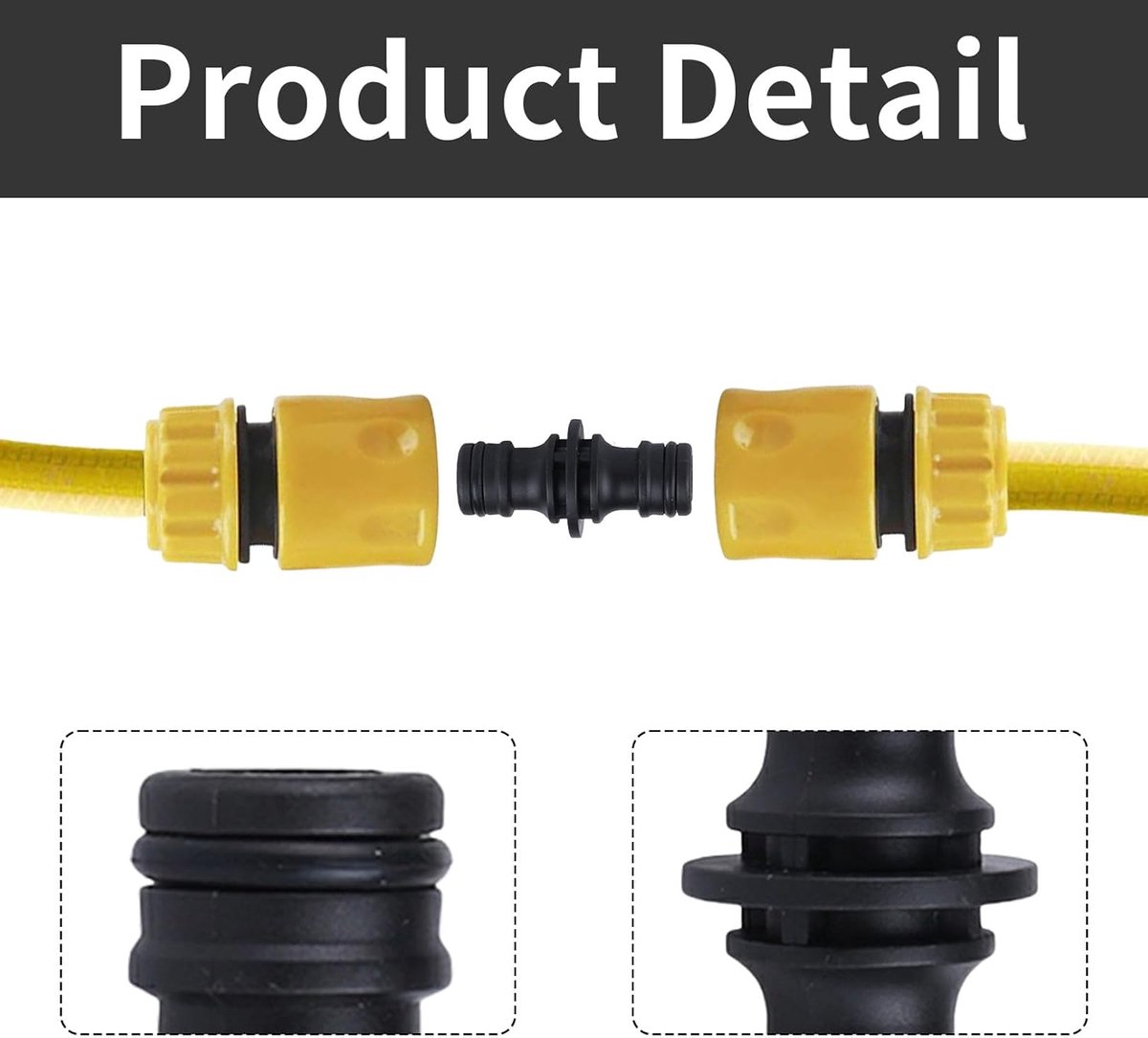 6 Pcs Tuinslangconnectoren - Tuinslang Connector voor Gardena Coupler - Dubbelzijdige Slang Fitting - Slang Adapter - Verlengstuk Koppeling voor Tuin – foto 6