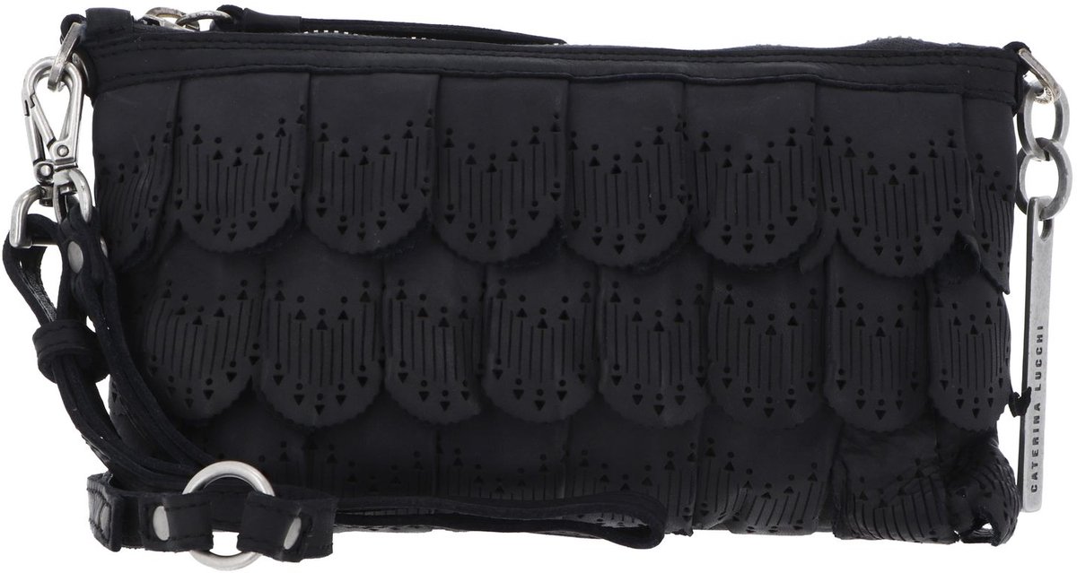 CATERINA LUCCHI Leren schoudertas Loretta Pochette Nero zwart