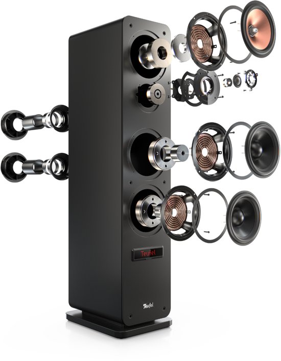 Teufel Ultima 40 AKTIV 3 Surround 4.0 actieve vloerstaande luidsprekers met draadloze actieve achterluidsprekers, Bluetooth aptX, basreflex, ingebouwde versterker, HDMI ARC CEC, USB-C - zwart van Merkloos — afbeelding 4