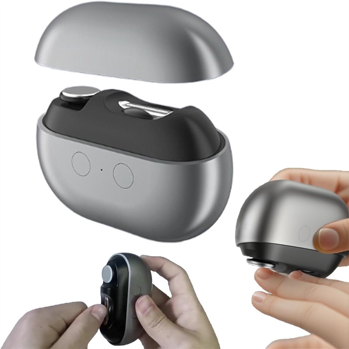 carmdering - Elektrische Nagelknipper - Automatische Nagelschaar - Elektrisch Nagelverzorgingsset - Geïntegreerd LED Licht - Automatische Spaanopvang - ABS En Legering - Ergonomisch Ontwerp - 1 Stuk-grijs