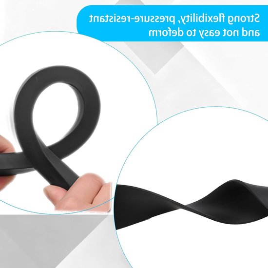 Rubber strips 3 mm dik, 5 cm breed en 1 m lang voor isolatie, afdichting en anti-vibratie - niet-slip rubberen platen voor deuren, ramen en garagegebruik van Merkloos — afbeelding 4