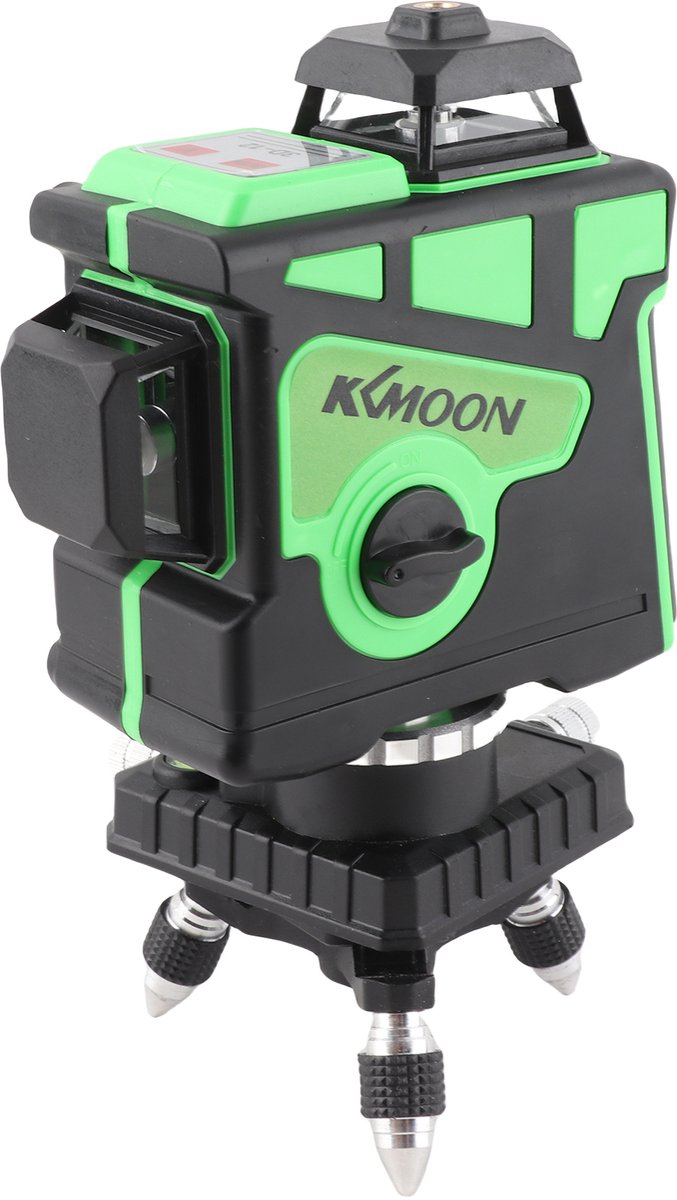 Kruislijnlaser 3D 360° Groen Zelfnivellerend – 12 Lijnen Bouwlaser – Met Statief en Verlengstang – 2 Accu’s – Voor Tegels en Renovatie