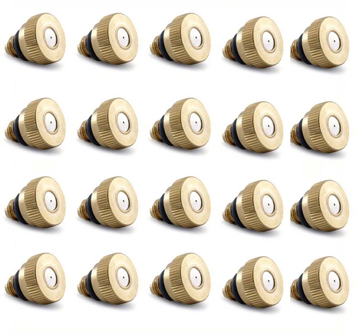 Messingkleurige verstuivingsmondstukken - vervangingskop met een openingdiameter van 0,6 mm geschikt voor buitenkoelsystemen - 10 stuks