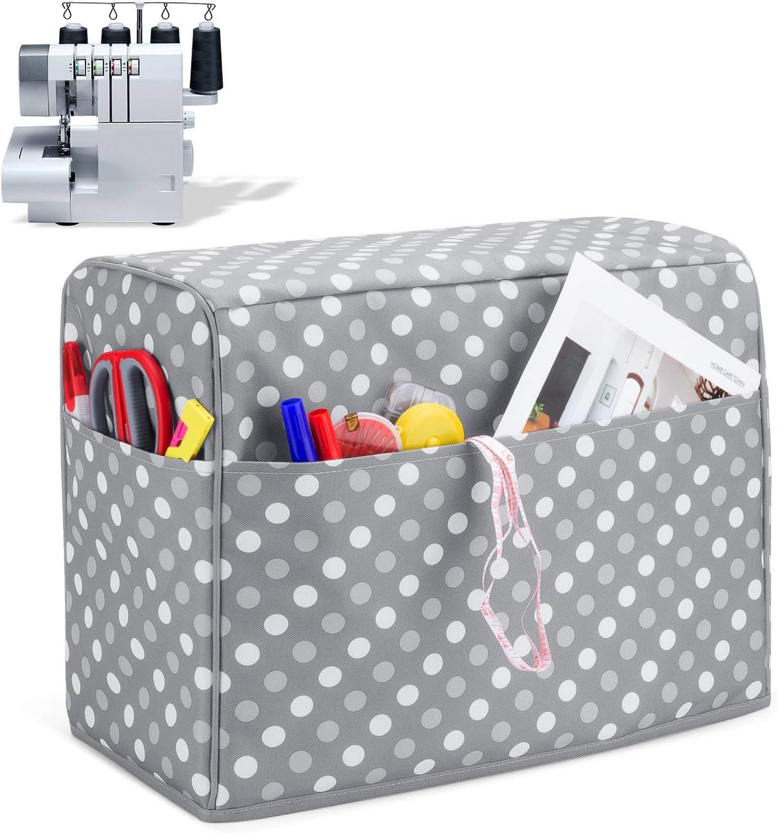 Dustcover voor lockmachine - Moderne dekking met opbergzakken voor accessoires