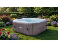 Spa whirlpool 2400W | Outdoor pool | for 6 people 185x185 cm | 130 massage jets | 910 L with heating | Inflatable function at the touch of a button | Incl. cover | Bubble Spa & Wellness Massage-Mobili Bella