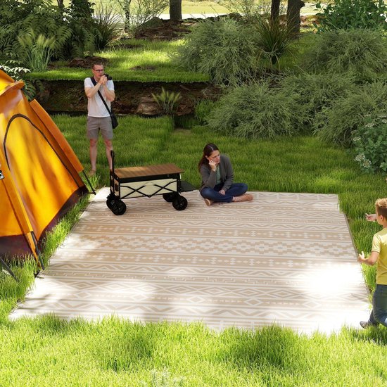 MakkelijkMooi Tuintapijt 3.65 x 2.74 m - Buitenkleed - Omkeerbaar - Waterbestendig & Snel Schoon - voor Camping, Strand & Picknick — afbeelding 5
