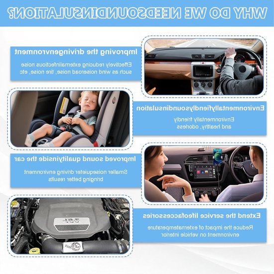 Set van 6 Zelfklevende Aluminium Butyl Isolatiematten van 2 mm - Geluidsisolatie en Warmte-isolatie voor Auto's, Motorcompartiment en Deuren - Ideaal voor Verbetering van Comfort en Bescherming van Merkloos — afbeelding 4