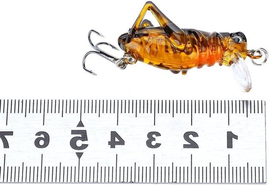 Vijfdelige Vissersset met Zachte Vliegende Grasshopper, Insecten en Aas met 3 Haken voor Baars, Forel en Zalm, Ideaal voor Vissersaccessoires en Hengelsport — afbeelding 2