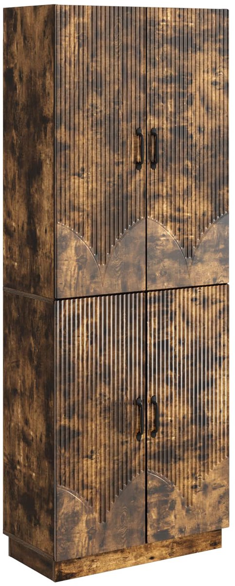 vidaXL Kast - Set - 2 - st - Gerookt - eiken - Bewerkt - hout Gerookt eiken