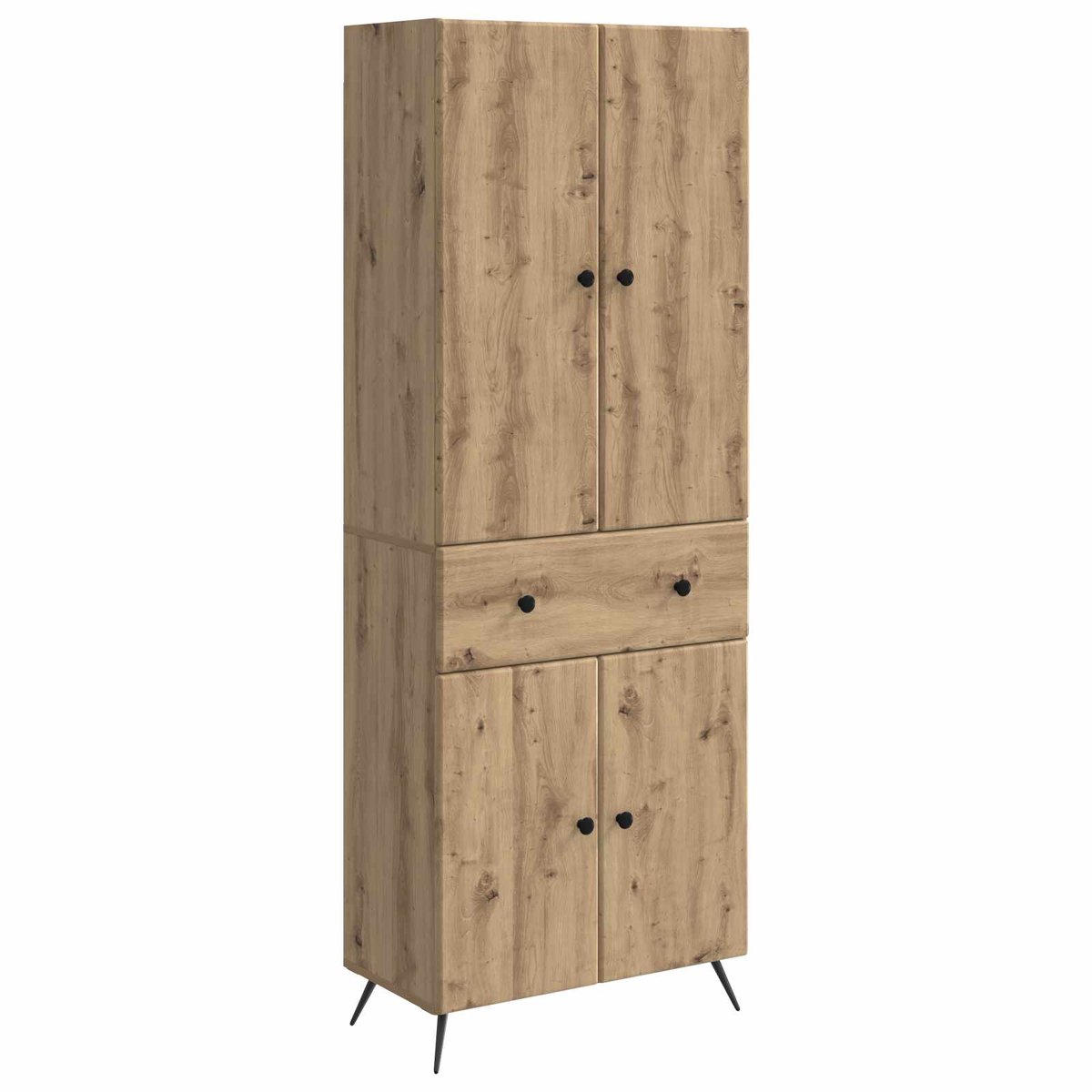 vidaXL Kast - Set - 2 - st - Artisanaal - eiken - 66 - x - 34.5 - x - 90 - cm - Bewerkt - hout Artisanaal eiken