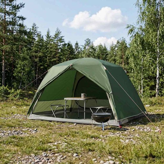 vidaXL - Backpacking - Tent - 2-persoons - Groen - 185T - Polyester - met - PU - Coating van Vidaxl — afbeelding 4