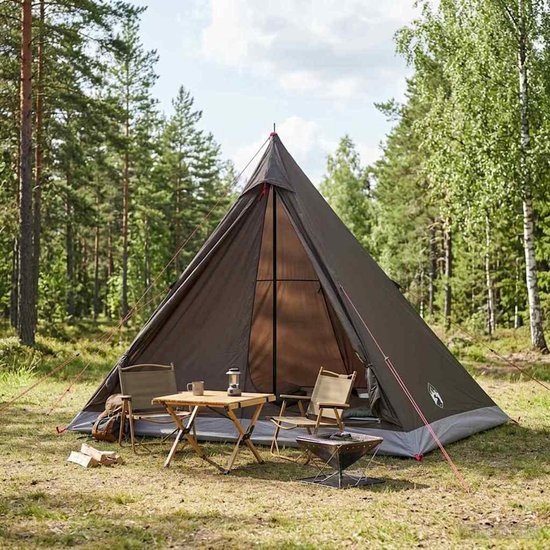 vidaXL - Backpacking - Tent - Bruin - en - Grijs - 2-persoons van Vidaxl — afbeelding 4