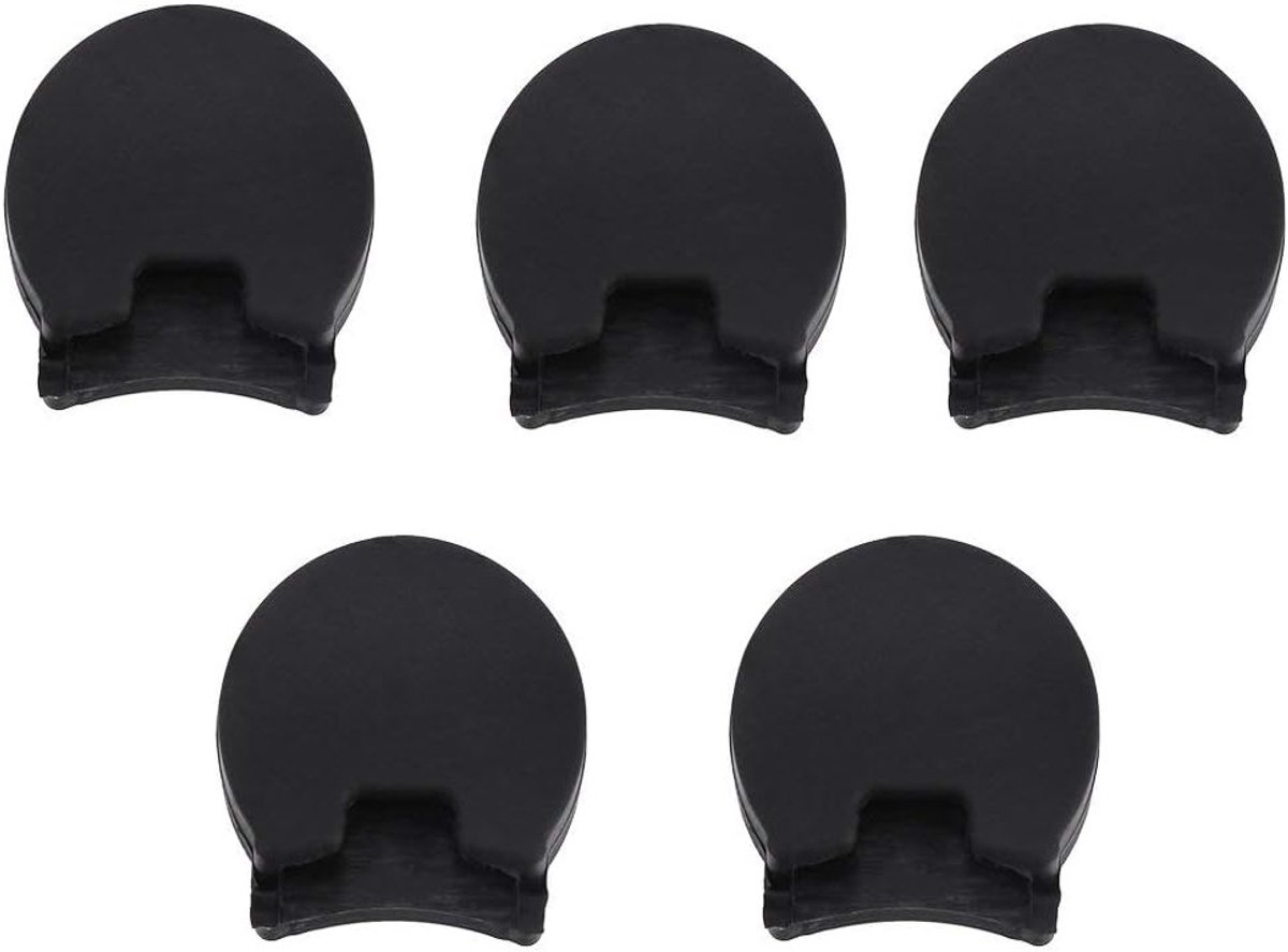 Set van 5 Duimsteunen voor Klarinet en Hobo - Rubberen Beschermhoezen voor Vingerbescherming en Comfort (Zwart 10mm)