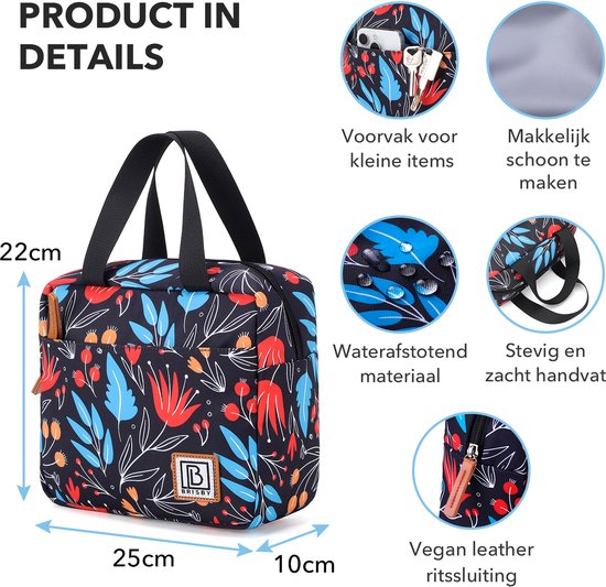 Brisby 4 Laags Geïsoleerde Koeltas - Lunchtas - Kolftas 4 liter - Passion Flower van Brisby — afbeelding 4