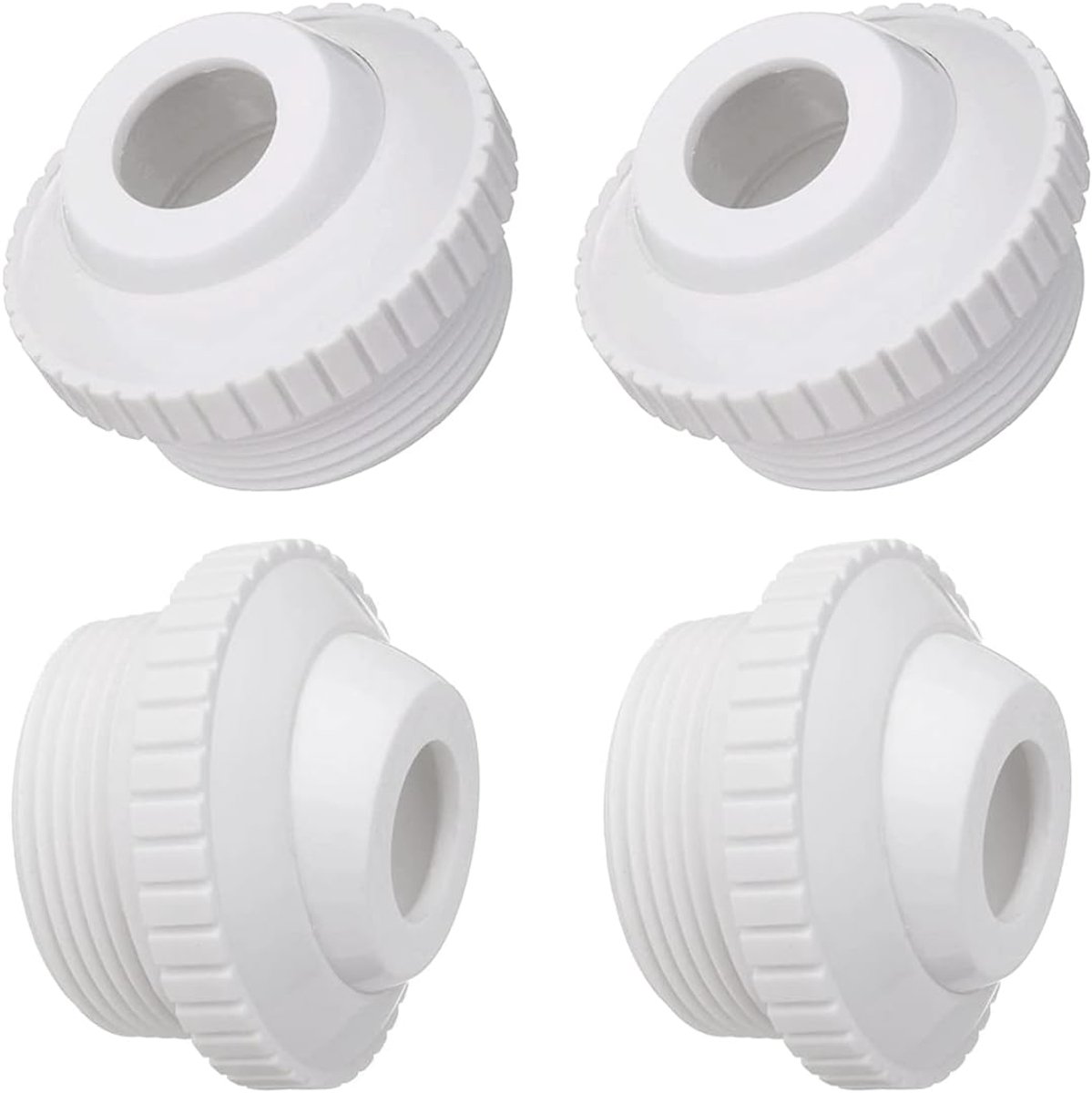 3/4 inch warmwateraansluiting voor zwembadwaterretourmondstuk met 1-1/2 inch schroefdraad - 4-delige set