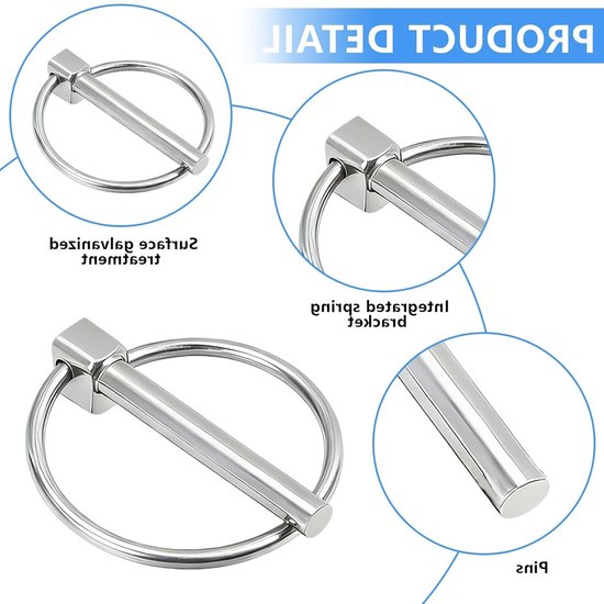 10 Stuks 3mm RVS Lockpin Gegalvaniseerd voor Vouwsplint Ringen voor Tractoren, Trucks en Agrarische Voertuigen — afbeelding 2