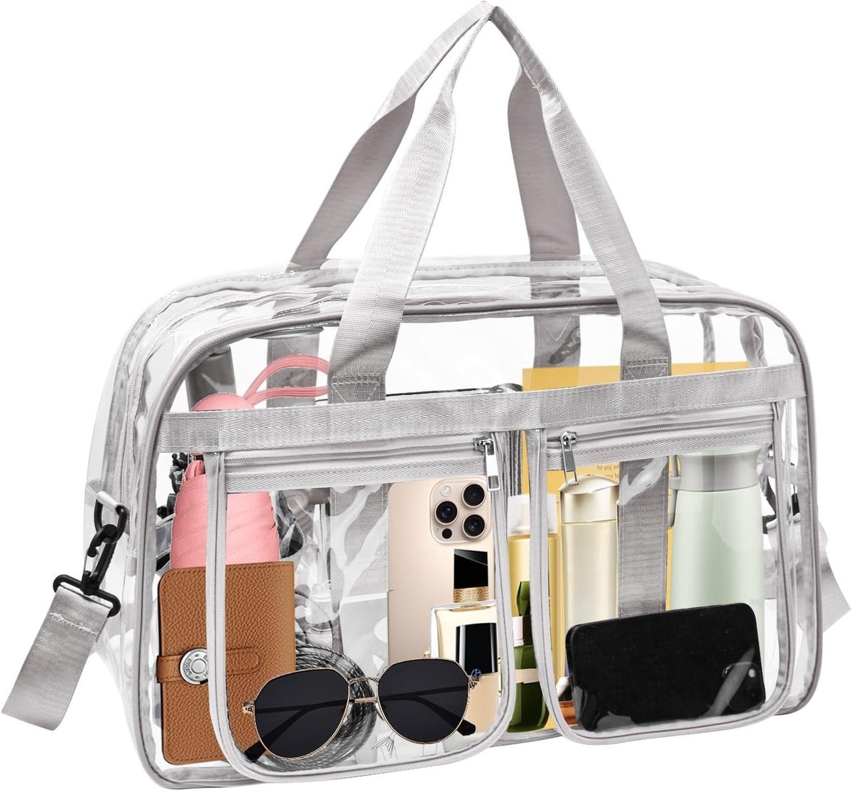 Grote Doorzichtige Duffle Tas voor Toilettas, Ideaal voor Werk, Sport en Strandactiviteiten