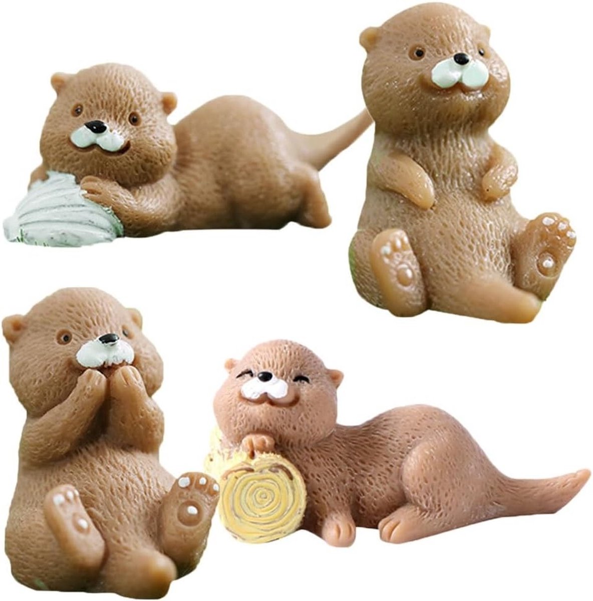 20 Stuks Miniatuur Otter Decoratie voor Landschap - Kunststof Otter Ornamenten voor Bonsai en Tuin Decoratie