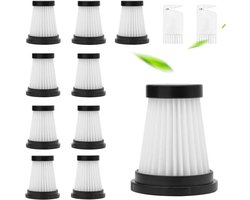 10-delige wasbare HEPA-filterset met reinigingsborstel Geschikt voor de Genius Invictus One 1.0/X7/2.0 handstofzuigers.