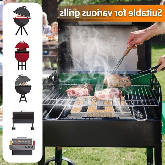 Efficiënte Cold Smoke Generator met 2 Borstels en 6 Haken voor Kettle Barbecue en Rookoven, Eenvoudig in Gebruik en Energiebesparend — afbeelding 5