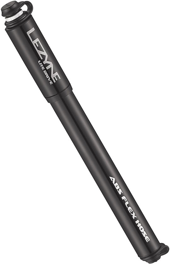 Lezyne Lite Drive - Lichtgewicht handpomp - Presta en Schrader ventielen - ABS Flex Hose - CNC Aluminium - Maat M - Zwart