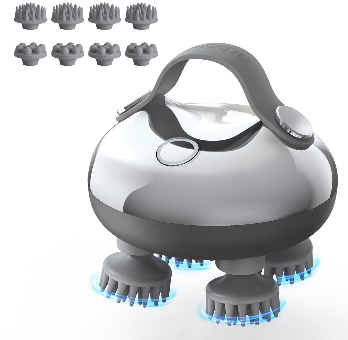 carmdering - Hoofdmassageapparaat - Hoofdhuidmassage - Elektrische Hoofdmassager - Goud, 360° massage, 8 siliconen koppen (128 punten) - IPX7 waterdicht, 3 modi - USB oplaadbaar, 10 min timer - Perfect cadeau