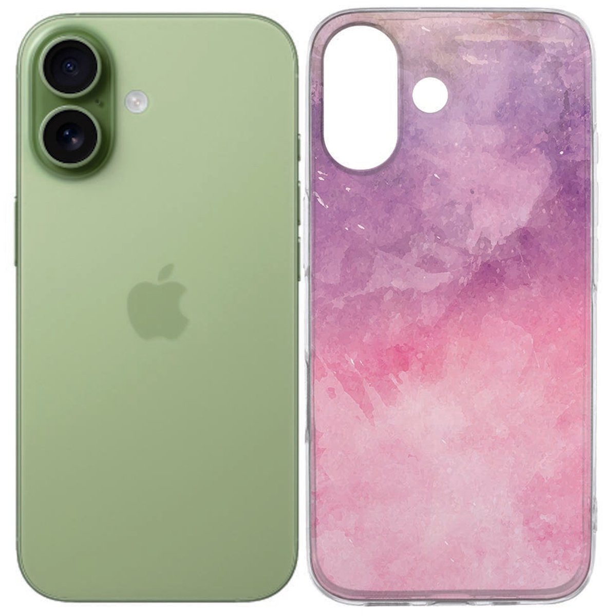 iPhone 17 Hoesje Pink Purple Paint – TPU Back Cover