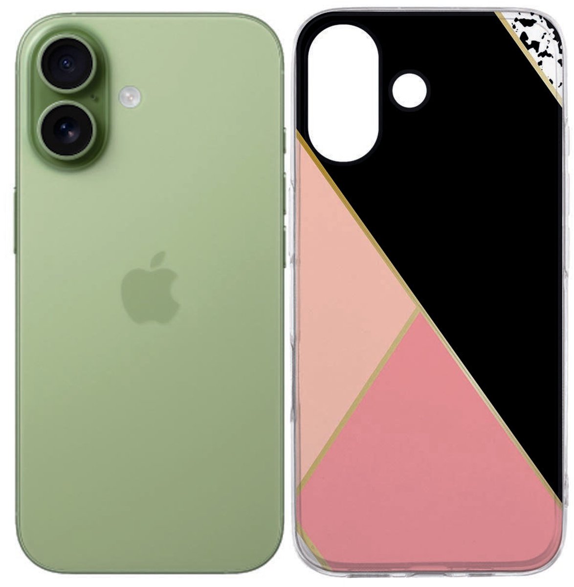 Zwart Roze Vormen Hoesje iPhone 17 – Softcase TPU Softcase