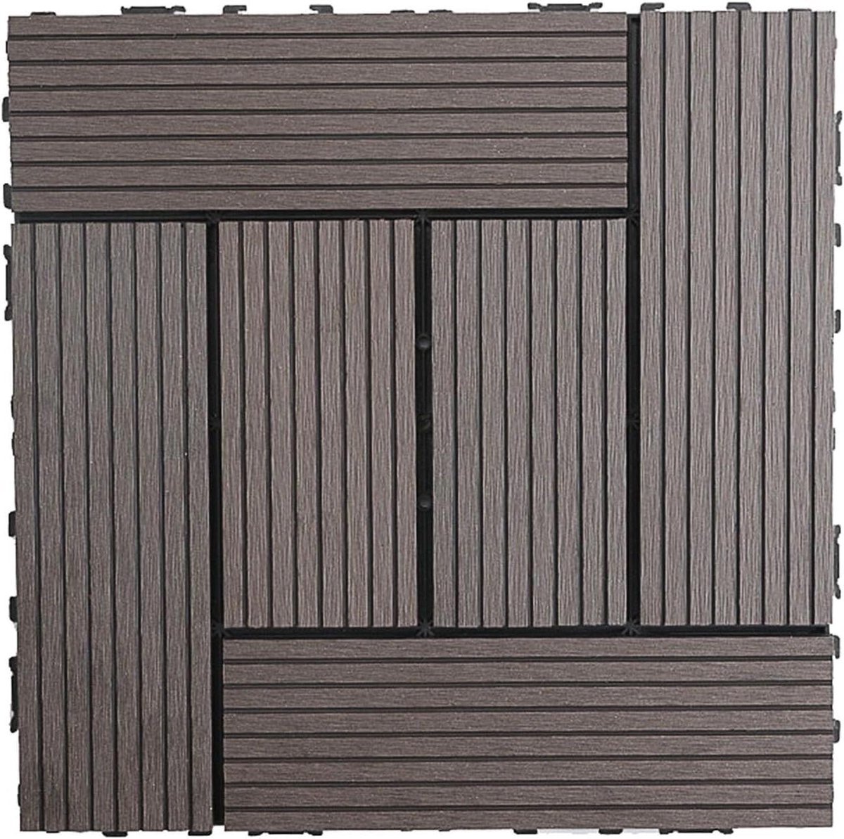 Buiten vloertegels - Terrastegels kliksysteem - Tuin opknappen - Krasvast en waterdicht - 30x30 cm - Chocoladebruin