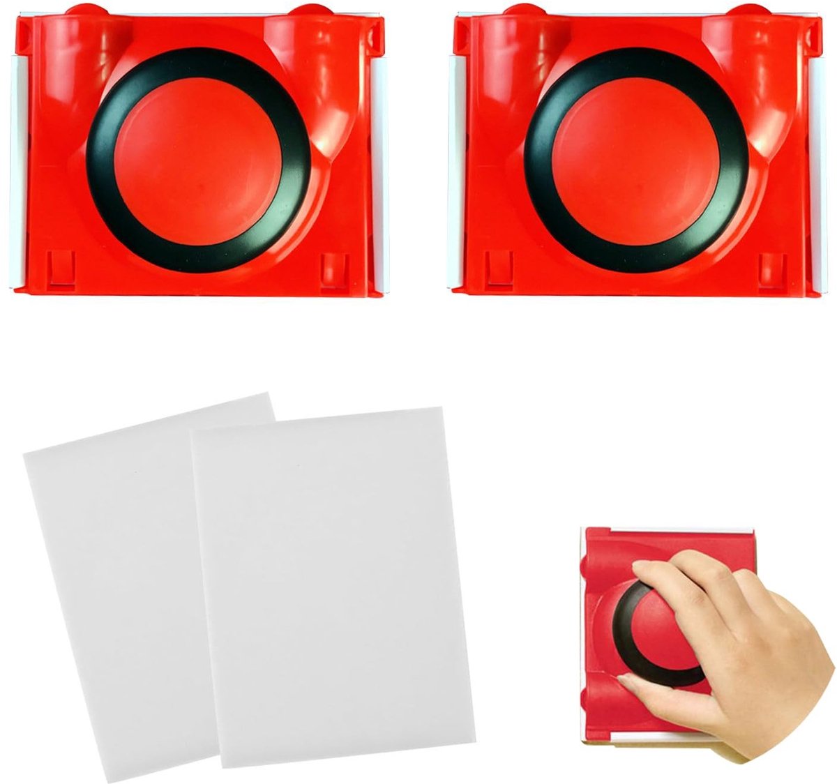 Dailygoods- Verfkantgereedschap Set - Multifunctioneel Snijgereedschap - Ronde Handgreep - Inclusief 2 Vervangende Pads - Nylon Borstelharen - Afmeting 12x9x4.5 cm - Verfroller
