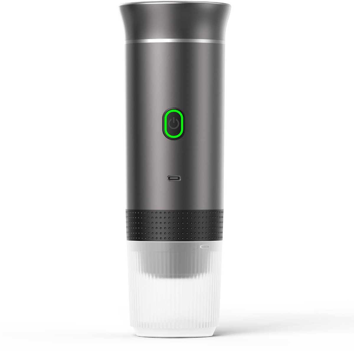 Draagbaar koffiezetapparaat Geschikt voor in de auto, reiskoffiezetapparaat met USB-C elektrische verwarming, mini-koffiezetapparaat, Geschikt voor kamperen, kantoor en wandelen (grijs)