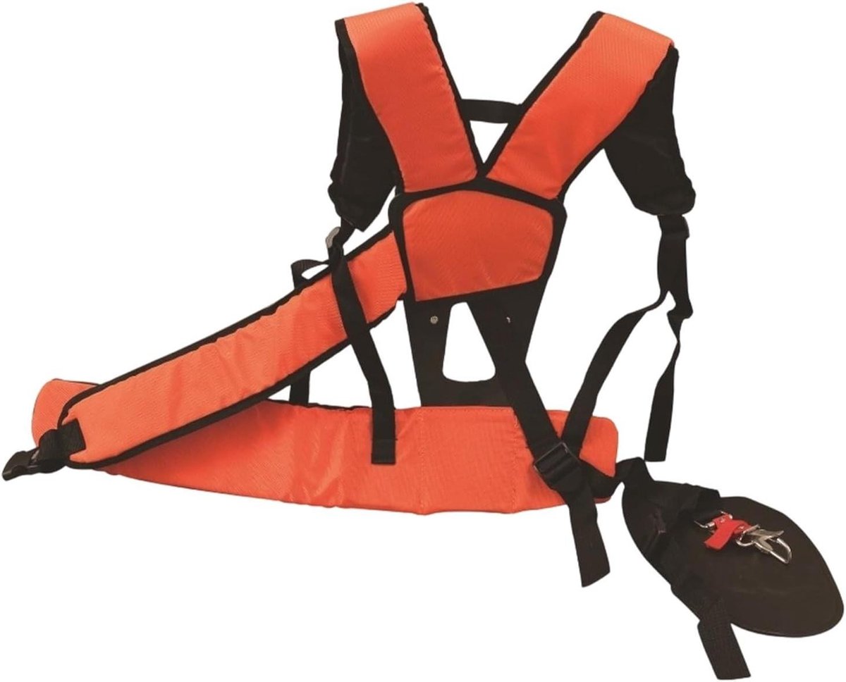 Trimmer Harnas - Schouderriem Kit - Tuinonderhoud - Ergonomische Gewichtsverdeling - 28 x 18 x 4 cm - Oranje Zwart