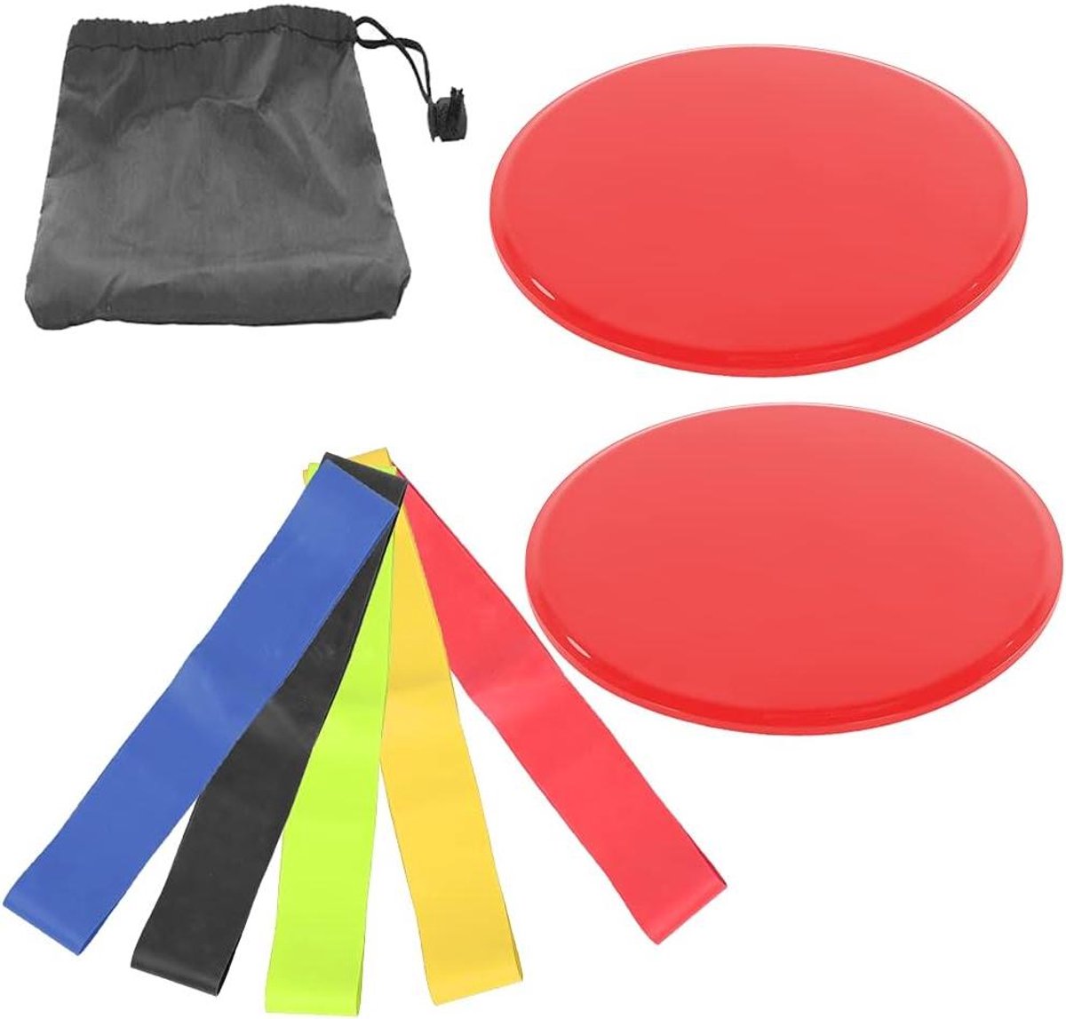 Oefening Core Sliders - Glijdende Schijven - Kern Versterken - Dubbelzijdig Gebruik - 22 x 19 x 4 cm - Rood