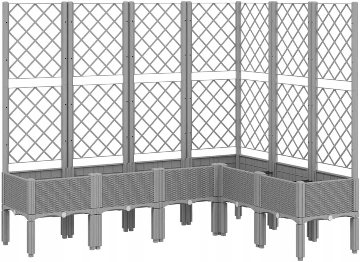 Grote Tuinplantenbak met Trellis - Rotan Look - 160x120x142 cm
