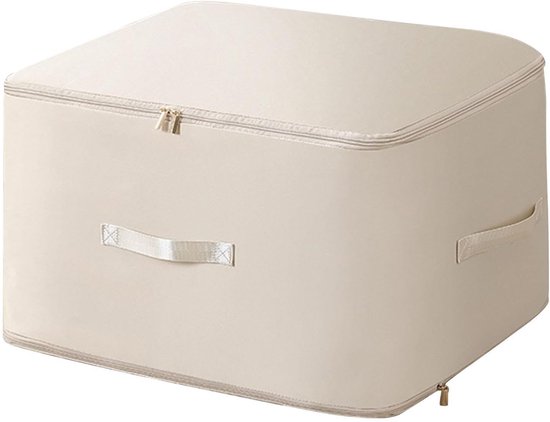 Opbergzakken Dekbed - Beddengoed Tas - Ruimte Besparen - Versterkte Handgrepen - 54x42x30cm - Beige — afbeelding 5