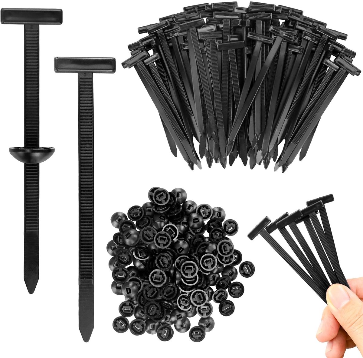 Dailygoods- Kabelbinders 120 stuks - Zelfsluitende Kabelbinders - Kunststof Gereedschapsbevestigingen - Robuuste Bumperhouderclips - Zwart - Eenvoudig te gebruiken - Binders