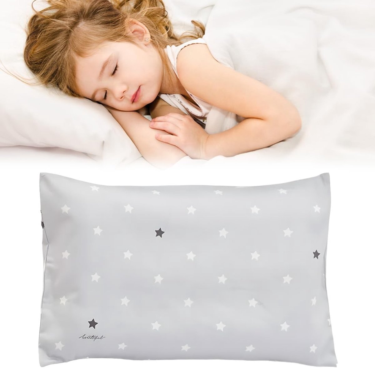 Dailygoods- Kussensloop 40 x 60 cm - Katoen - Dubbel gaas - Decoratief - Sterrenmotief - Geschikt voor kinderen - Kinderkussensloop