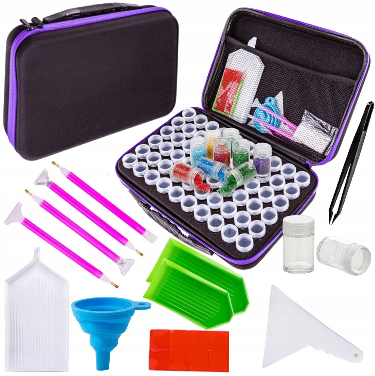Diamond Painting XL Accessoireset: Organizer, Bakjes & Lijm