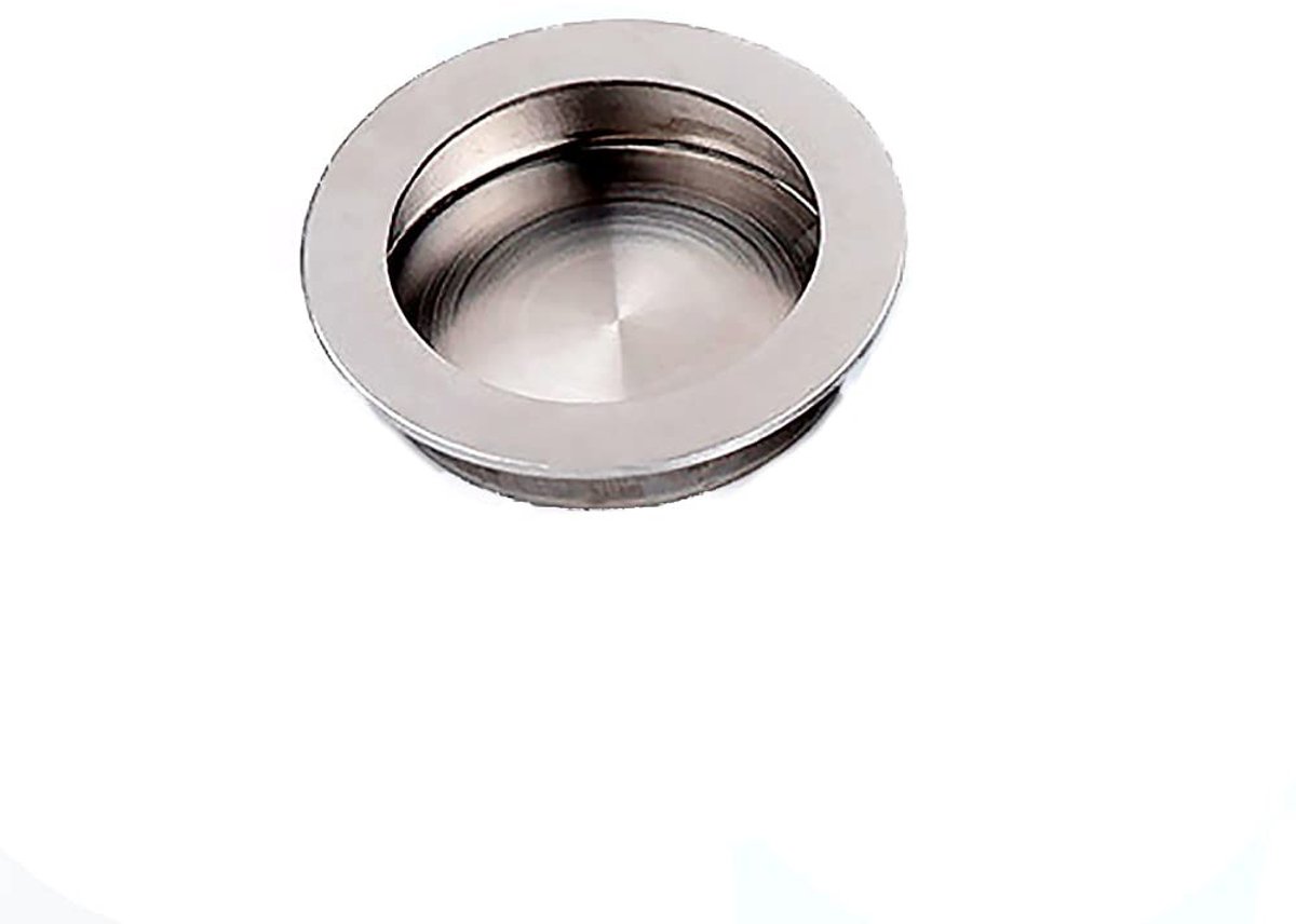 Dailygoods- Deurgreep Geborsteld Roestvrij Staal - Inzet Handvat - Flush Deurklink - Voor Kasten/Schuifdeuren - 50mm - Inclusief 4 Schroeven